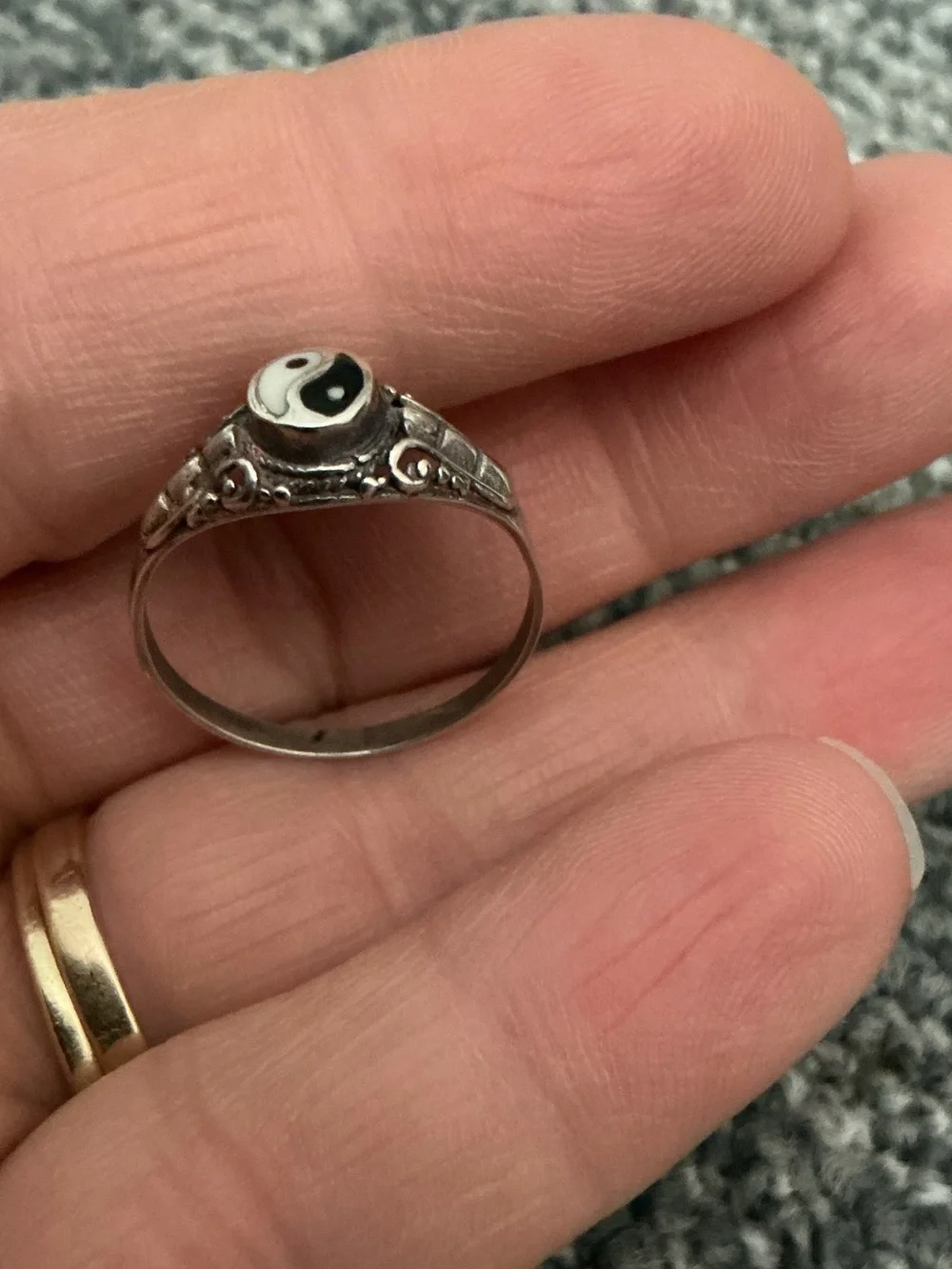 Vintage 925 Yin Yang Ring size 7/7.5